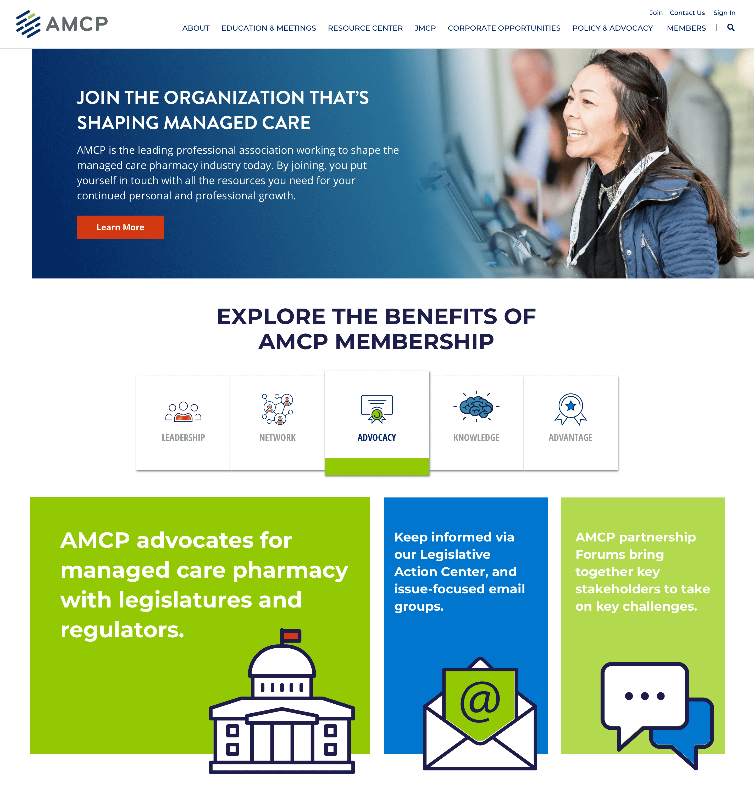 Screenshot of the new member benefits section of the website