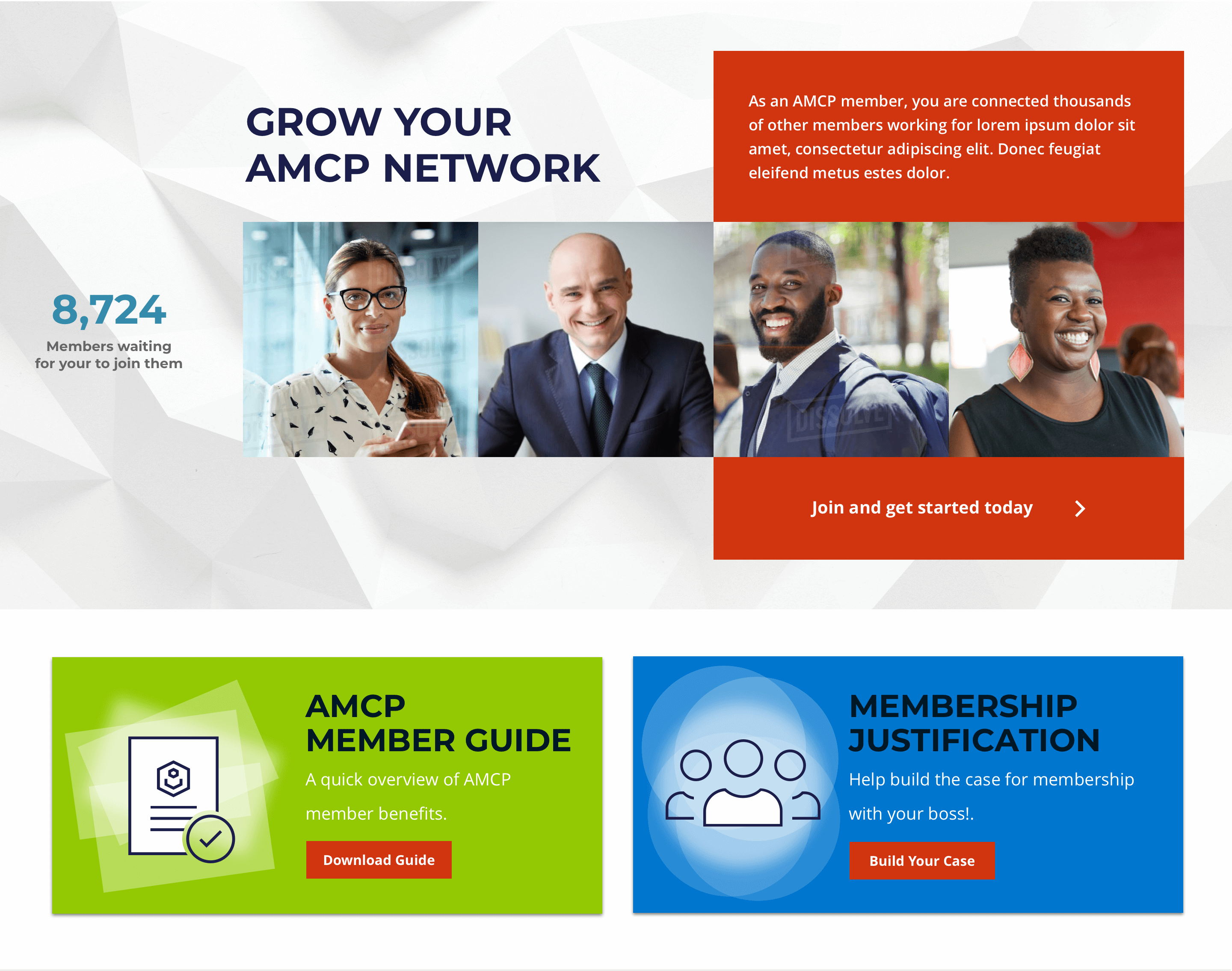 Call to action blocks border a network roster number display