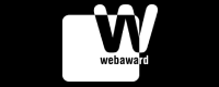 white webaward logo on black background