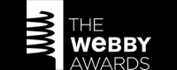 White Webby award logo on black background