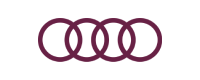 Plum colored Audi logo on a white background