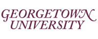 Plum colored Georgetown University logo on a white background