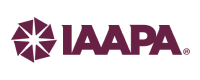 Plum colored IAAPA logo on a white background