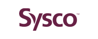 Plum colored Sysco logo on a white background