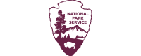 Plum colored NPS logo on a white background