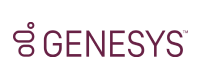 Plum colored Genesys logo on a white background