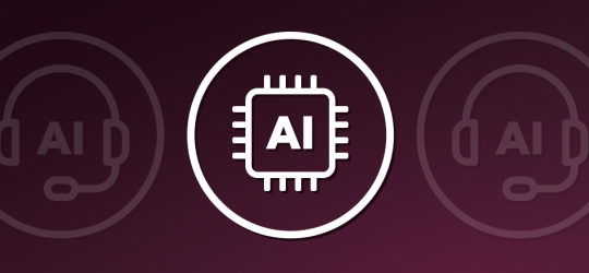 Evolution of AI in Contact Centers Banner, AI Microchip